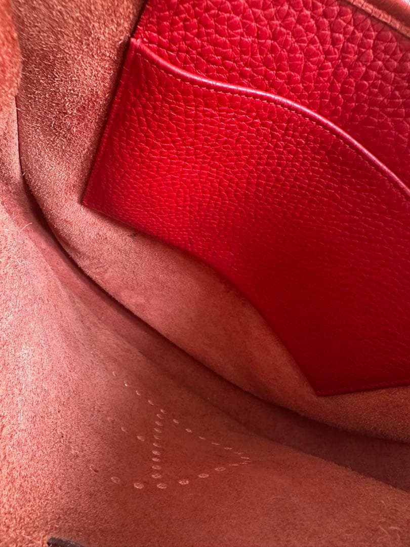 エルメスHERMESエブリン　PMレッド ショルダーバッグ