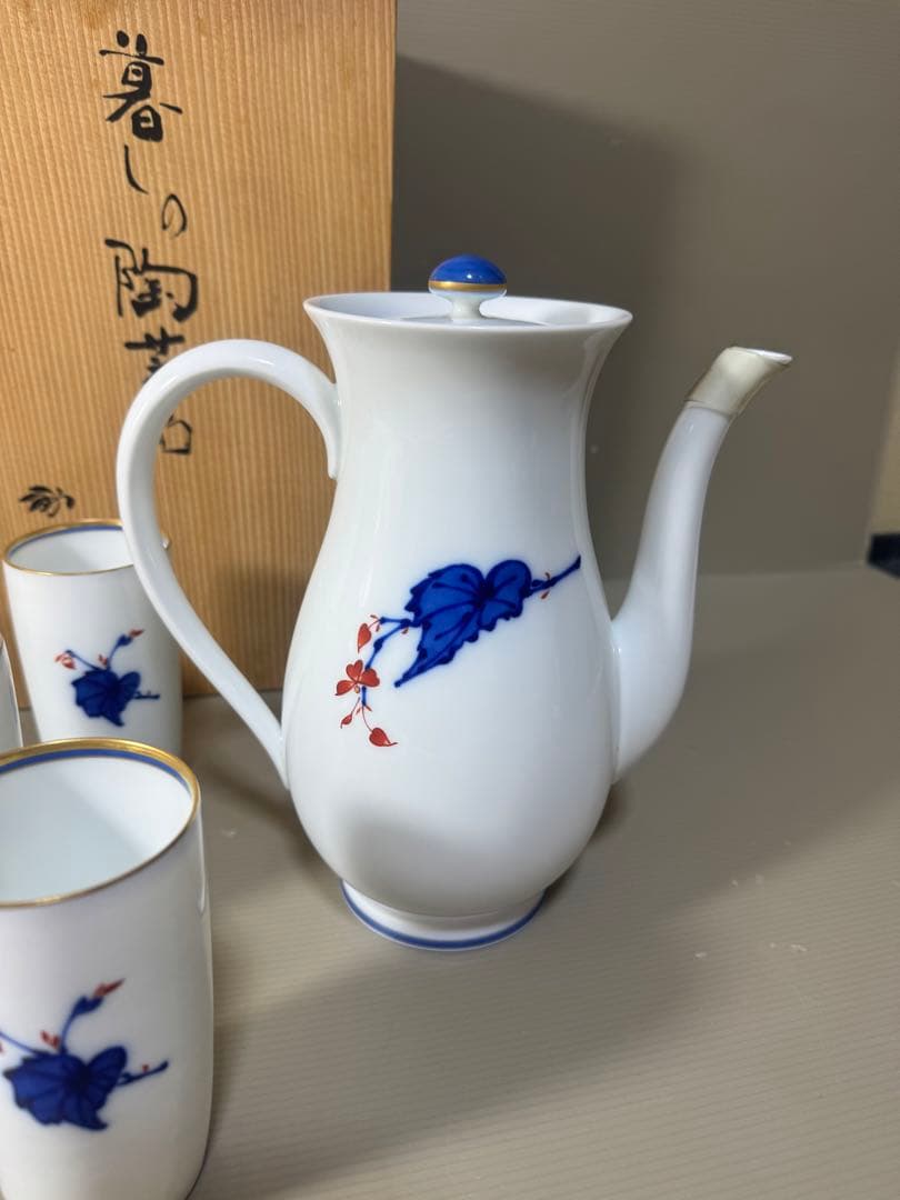 2370 香蘭社　オールド　1950年代　茶器セット　ティーポット1客　湯呑5客