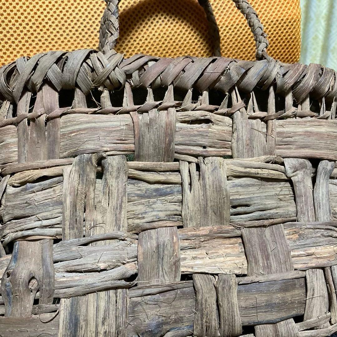山葡萄カゴバッグ（国産） 内布、持ち手革カバー付 手作り