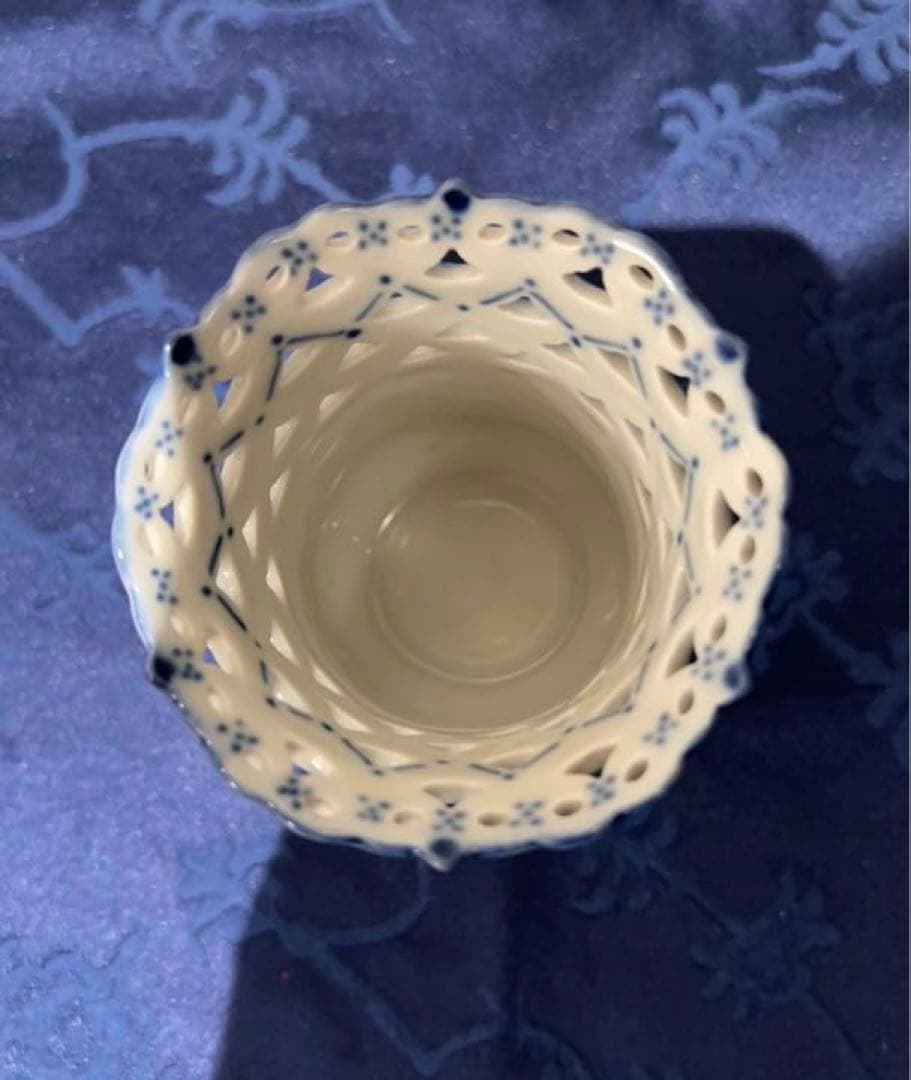 美品◼️ブルーフルーテッド フルレース ベース 11.5cm