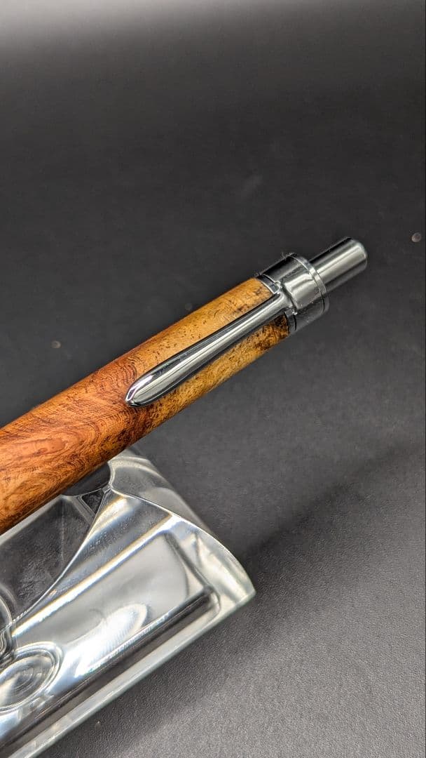 315ペン工房翌檜　花梨　紅白　源平　瘤杢　木軸シャーペン　ボールペン