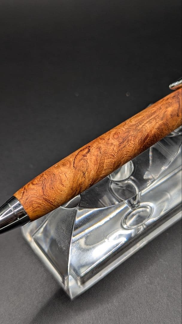 315ペン工房翌檜　花梨　紅白　源平　瘤杢　木軸シャーペン　ボールペン