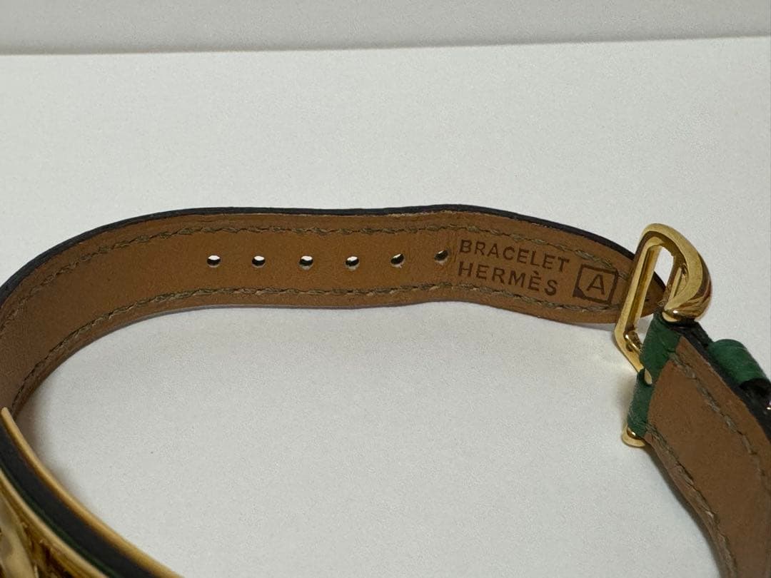 【期間限定セール】HERMES ケリーウォッチ 緑レザー ゴールド金具