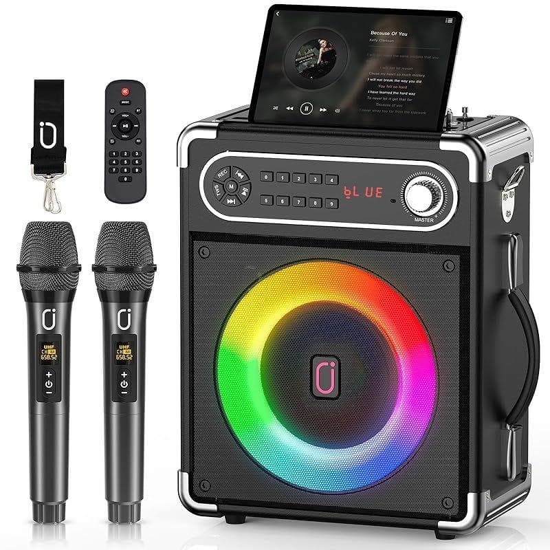 【新品】最安値セール中！カラオケ スピーカーセット ワイヤレスマイク2本