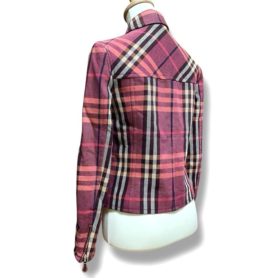 バーバリーブルーレーベル ノバチェック ジャケット ピンク 38