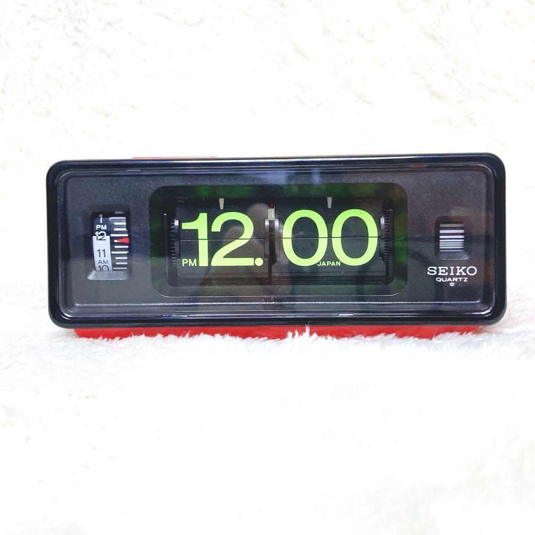 【レア 新品 SEIKO】パタパタ時計 QN451R 動作確認済み
