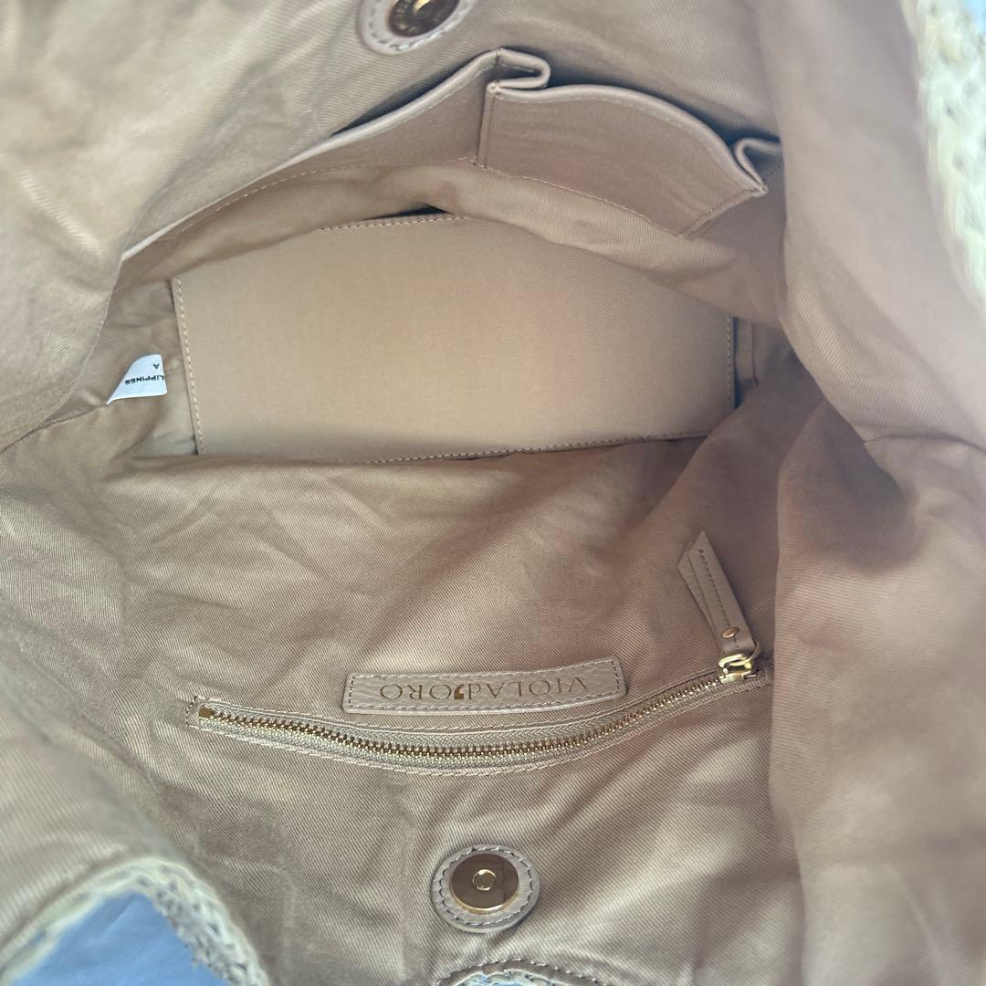 【真夏の大特価SALE！】ヴィオラドーロ　カゴバッグ　トートバッグ　タッセル