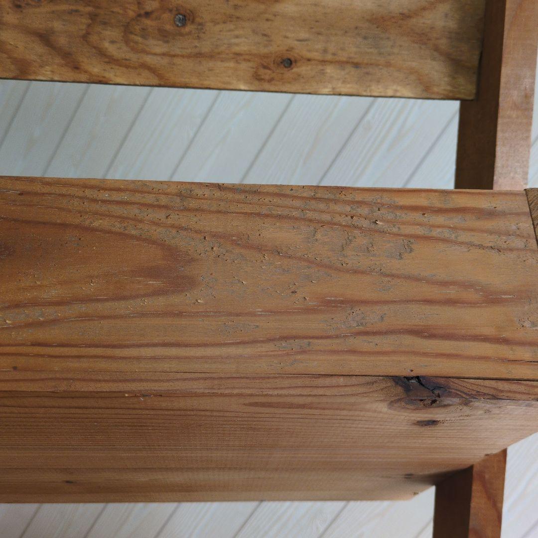 木製　陳列用傾斜ラック　4段　ワイン陳列棚　希少　店舗ディスプレイ　ワイン木箱