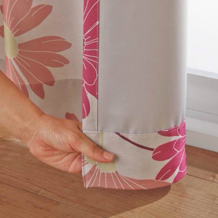 遮光★日本製 フラワー柄 カーテン 100×110cm ピンク系/北欧 花柄