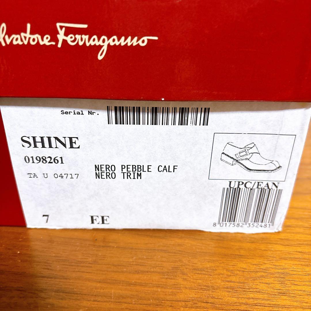 Salvatore Ferragamo SHINE モンクストラップ レザー 黒