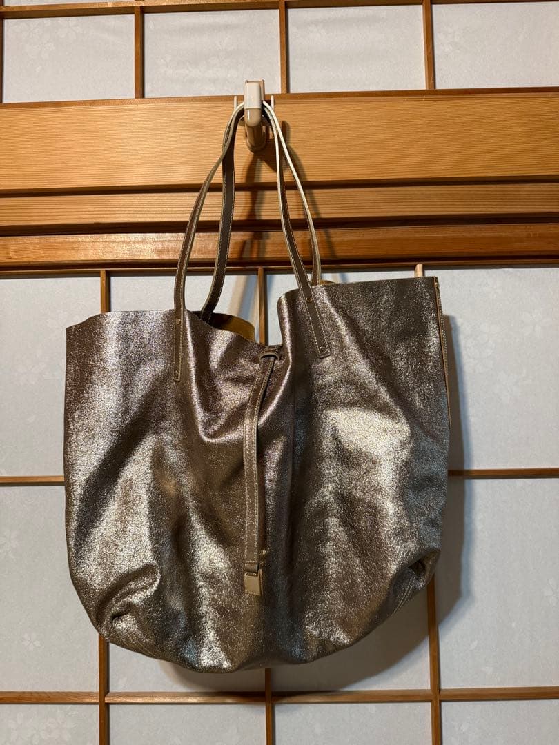 ティファニー　リバーシブル ベージュ スエード トートバッグ