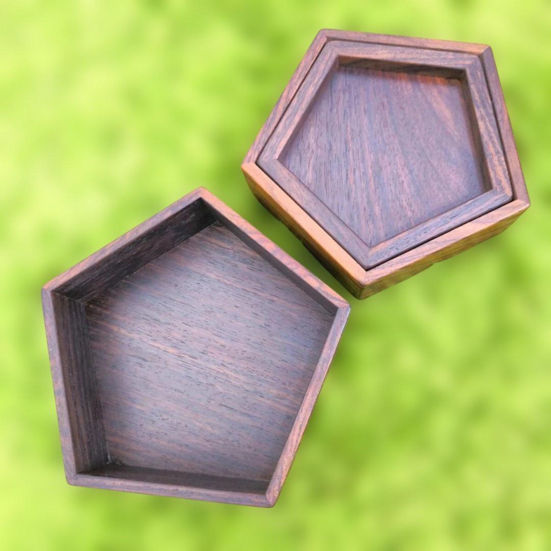 からくり細工　安兵衛　五角小箱　秘密箱