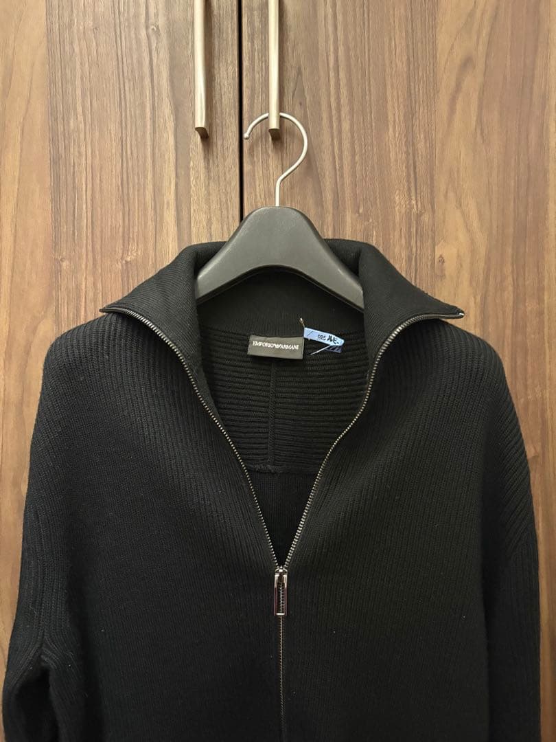 正規品 EMPORIO ARMANI アルマーニ 黒 ジップアップニット