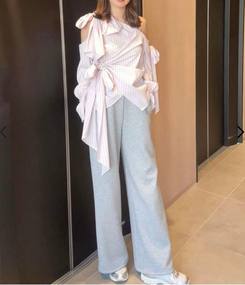 SNIDEL オフショルダー リボンデザインブラウス