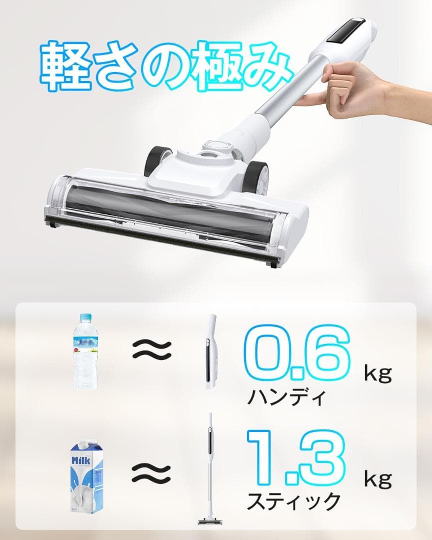 ✨1点物✨掃除機 コードレス 自立式 LEDライト付き サイクロン式 2way