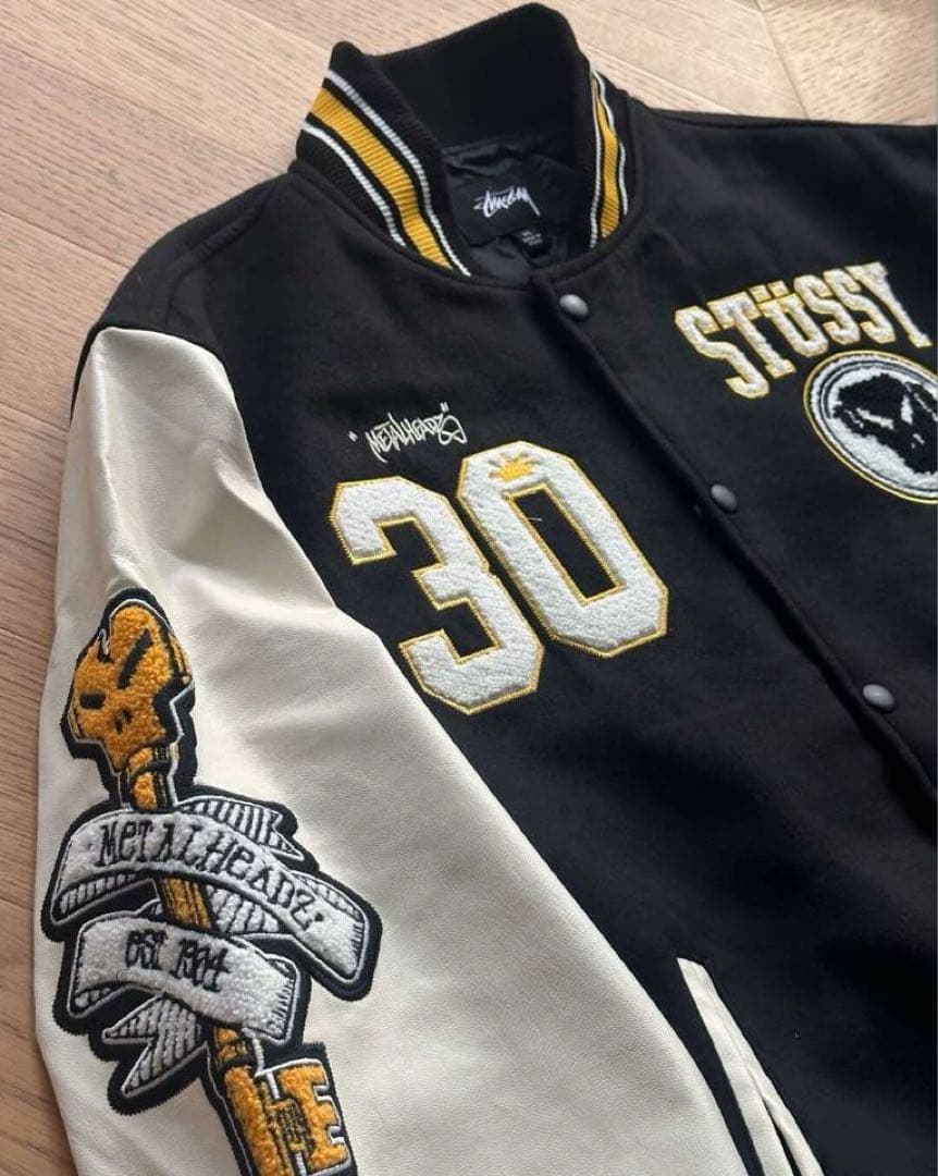 STÜSSY スタジャン ブラック/ホワイト 30 周年。最終値下げ