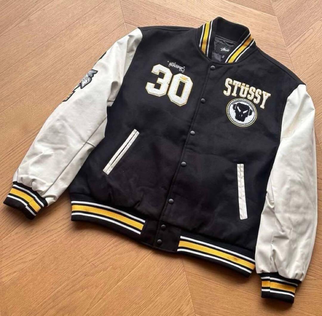STÜSSY スタジャン ブラック/ホワイト 30 周年。最終値下げ