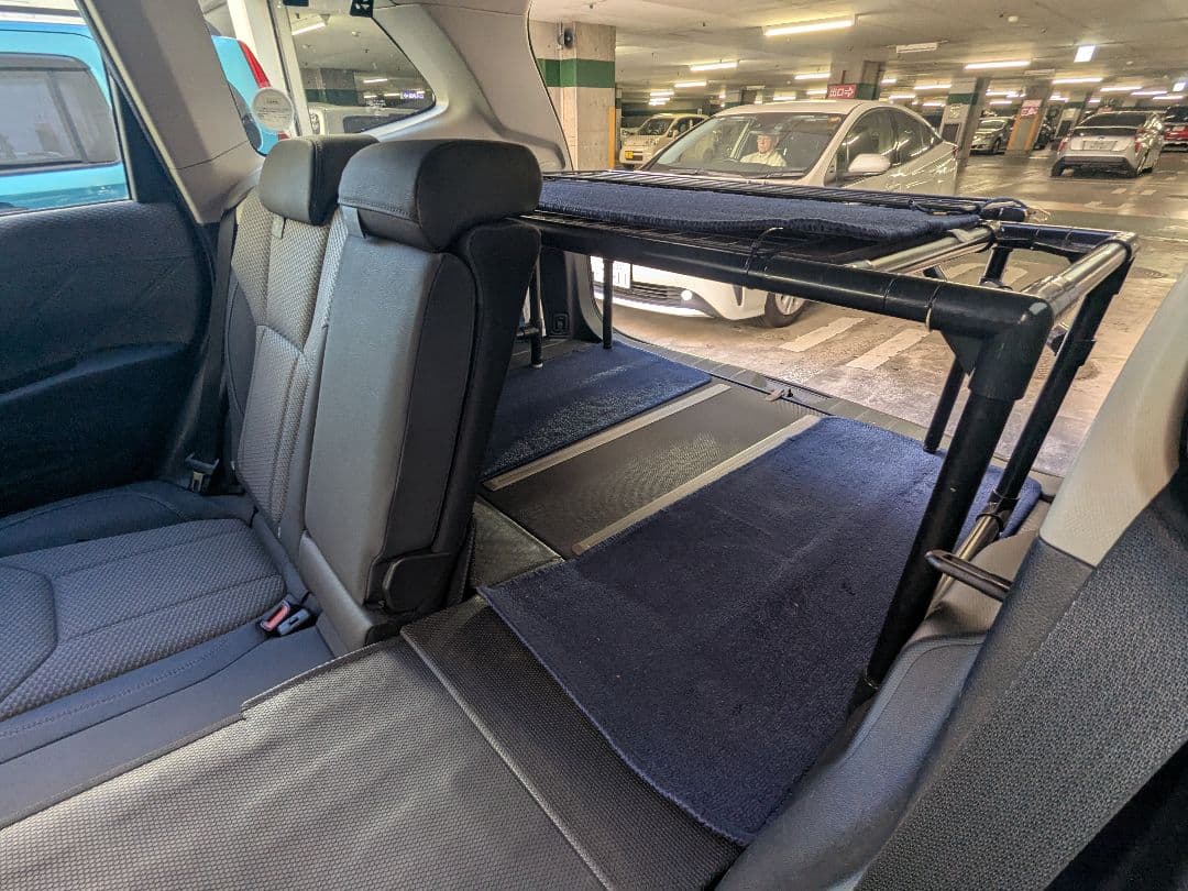 SUV車用車中泊対応イレクターパイプテーブルフレームのみ （SKフォレスター）