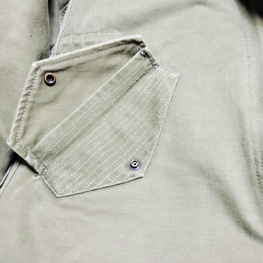 フレッドペリー モッズコート ライナー ストライプ 刺繍 カーキ 10 L