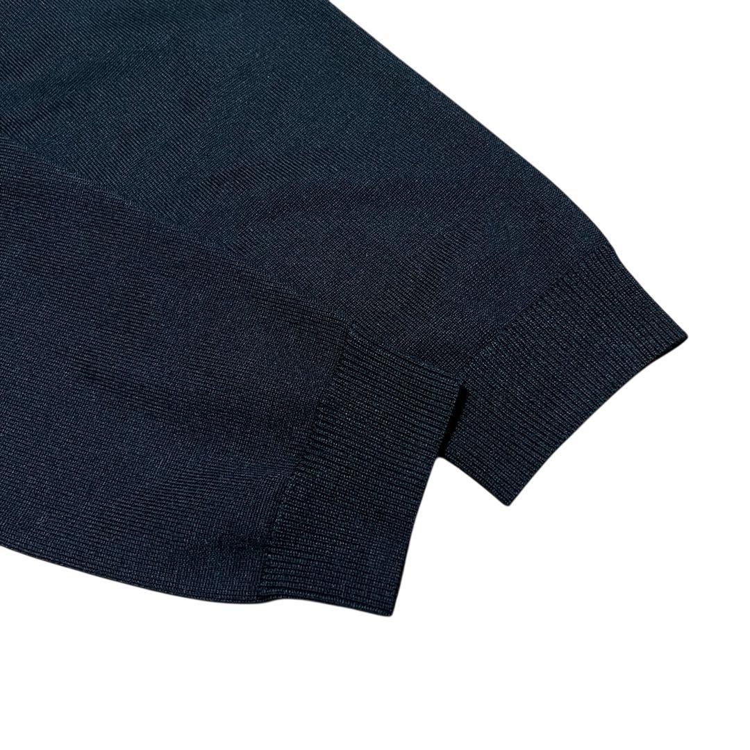 極美品　定価2.5万　DESCENTE GOLFフルジップジャカードセーターＬ黒