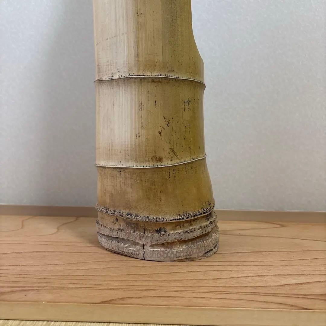 50 美品　根付き　三重切り　三重切　 生け花　生花　竹花入れ　竹筒　華道具