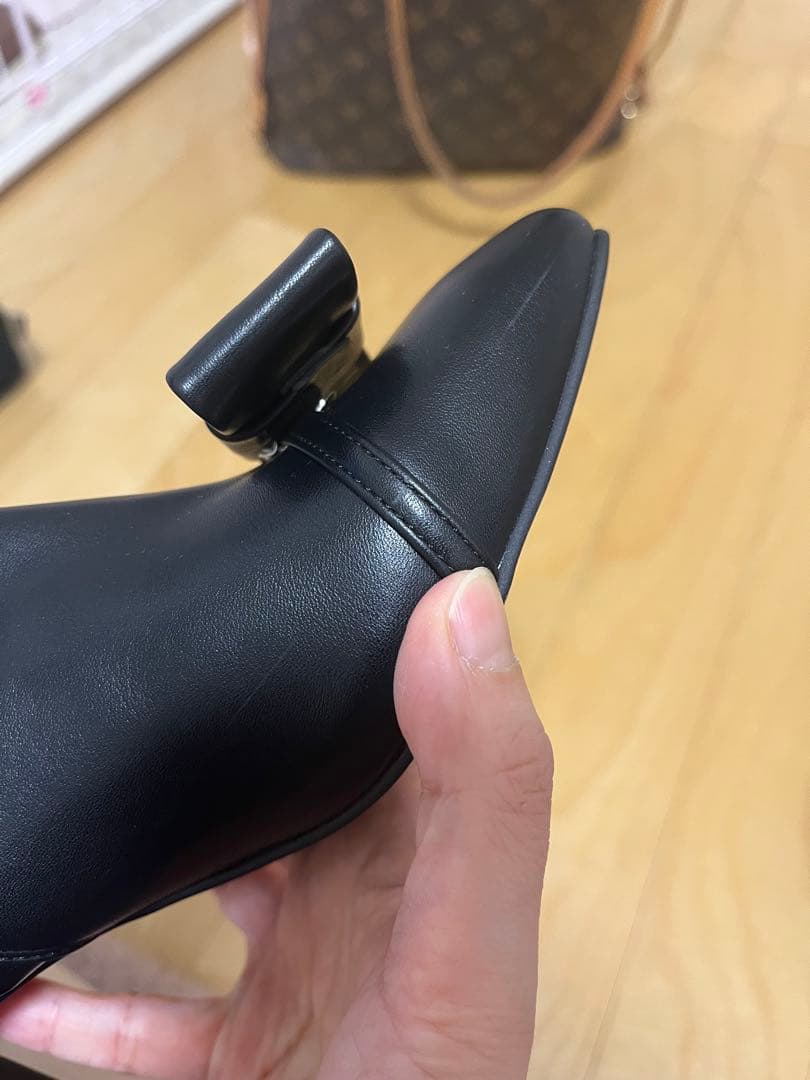 セルフォード　ビジュー&リボンクリップ付きストレッチブーツ　新品