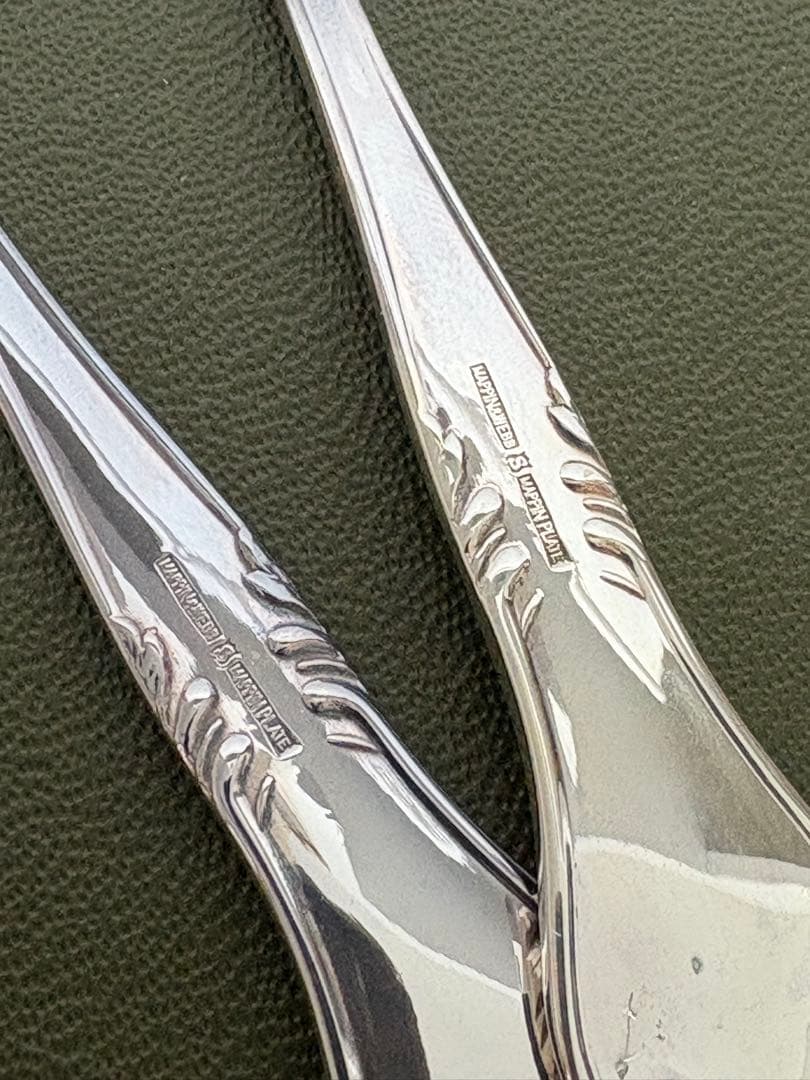 マッピン&ウェッブ　ケーキサーバー&フォーク6本　銀仕上げ　マッピンプレート