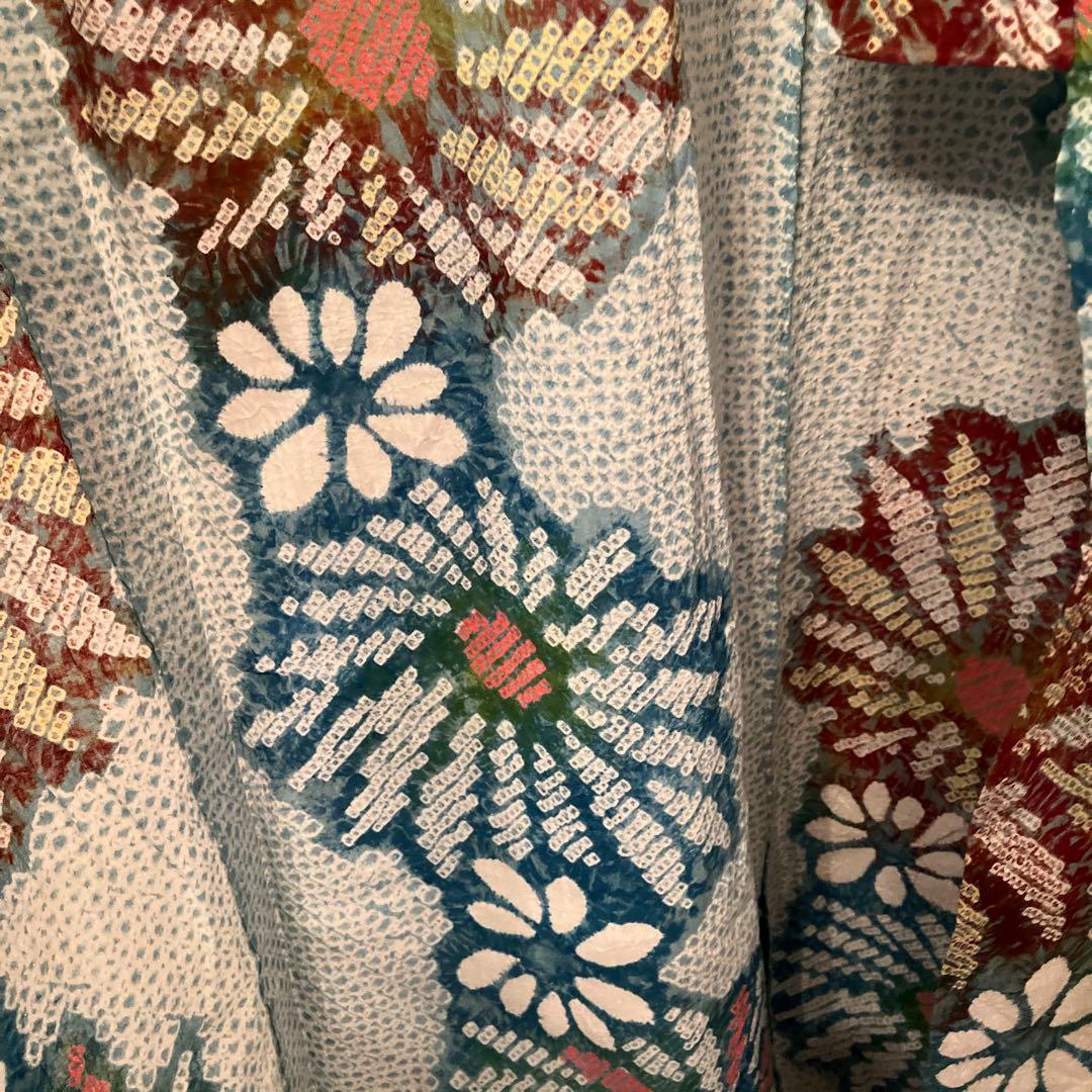 美品　有松絞り　総絞り　浴衣 夏物　パステル