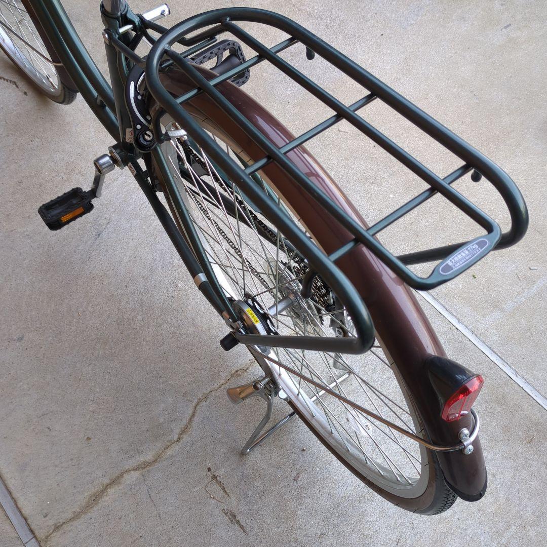 b*2様 シティサイクル 26インチ自転車 6段ギア、自動点灯LEDライト 直接