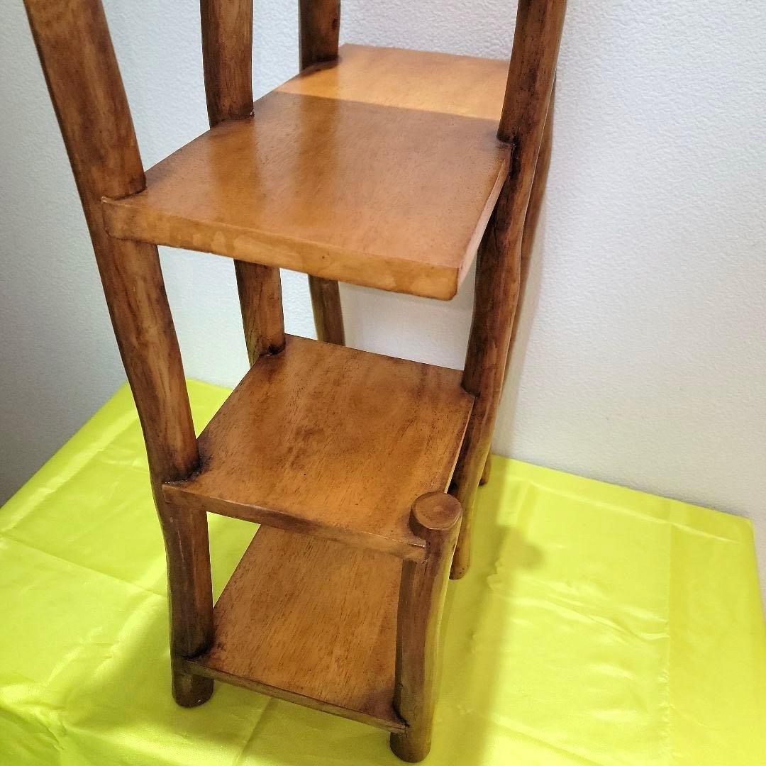 アジアン家具 バリ 木製 花台 チーク材ナチュラルラック