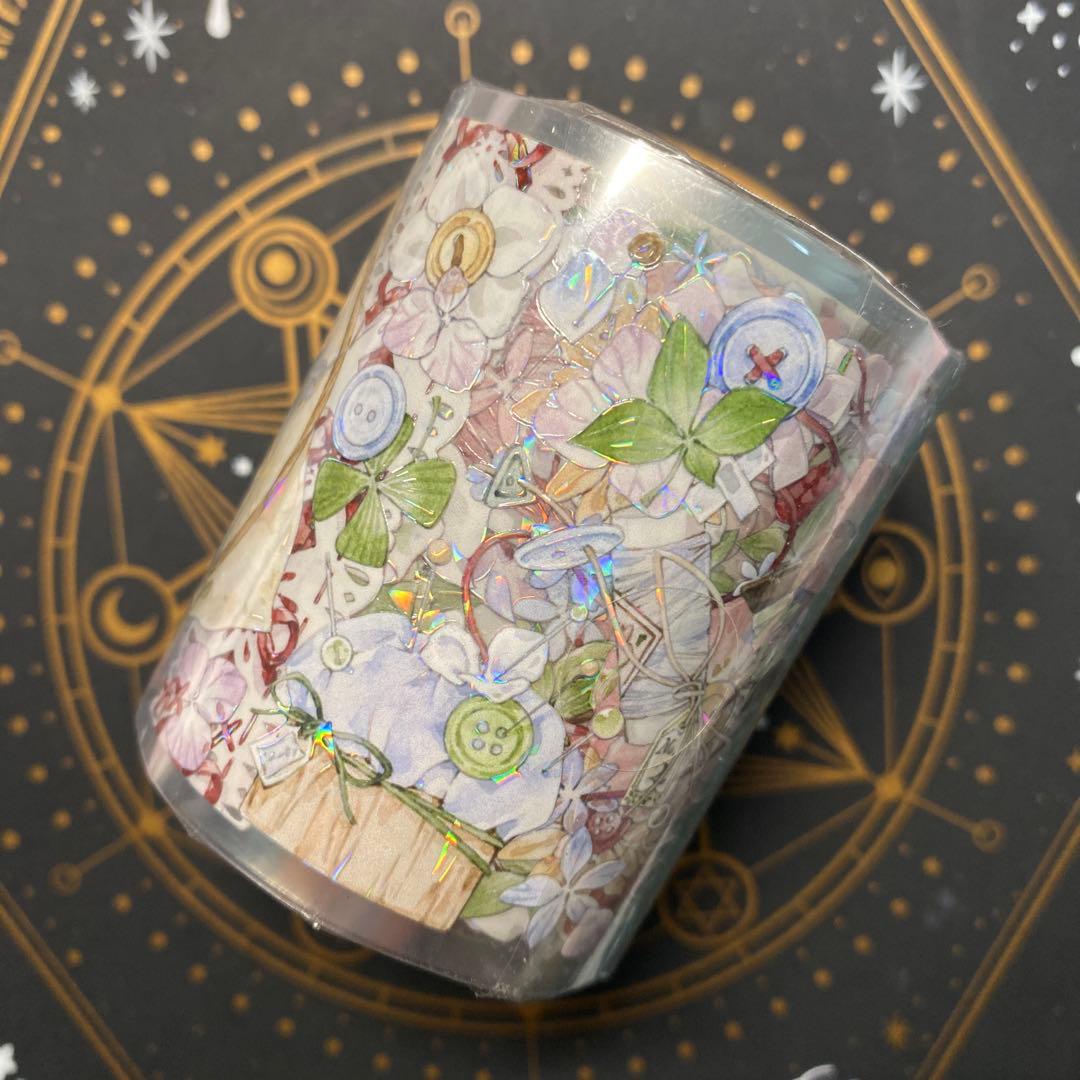 【K】海外　10m巻　貝殻光マスキングテープ　人物系/動物系