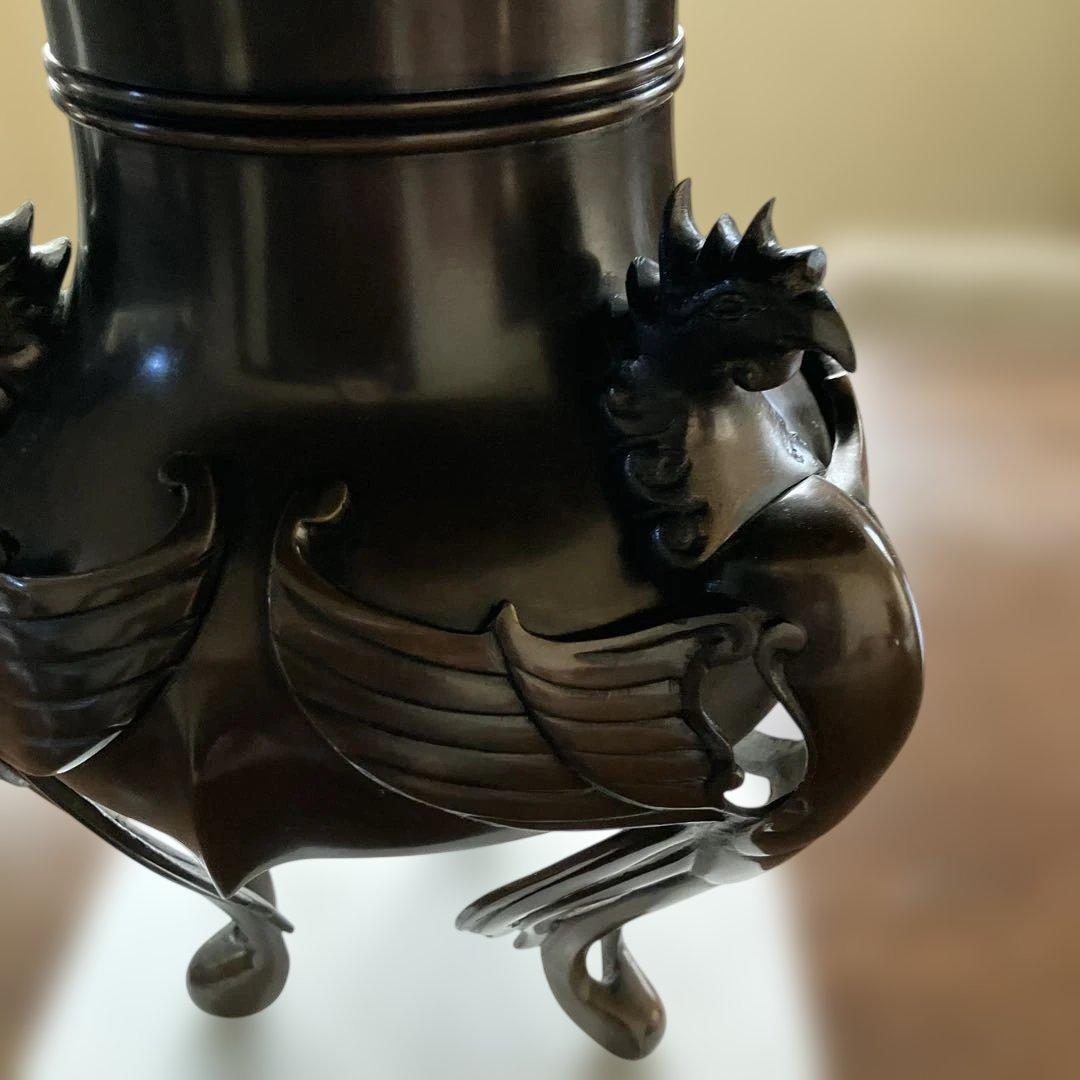 茶道具・花器花瓶　薄端・鳳凰足　ビンテージ　古道具(蔵出し骨董品)