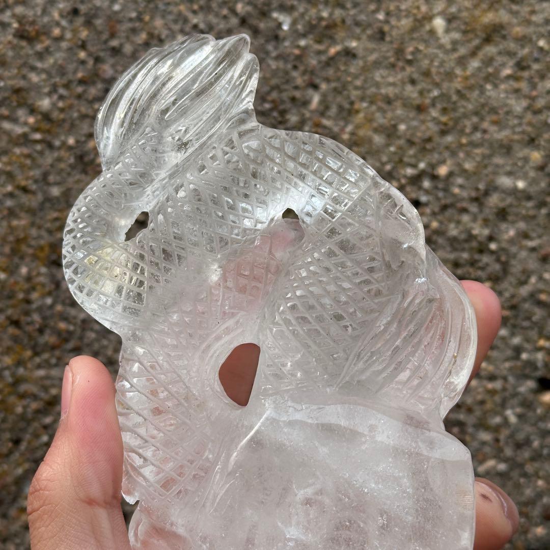 天然石 水晶の龍　置物　ご購入前に在庫確認必要G.182