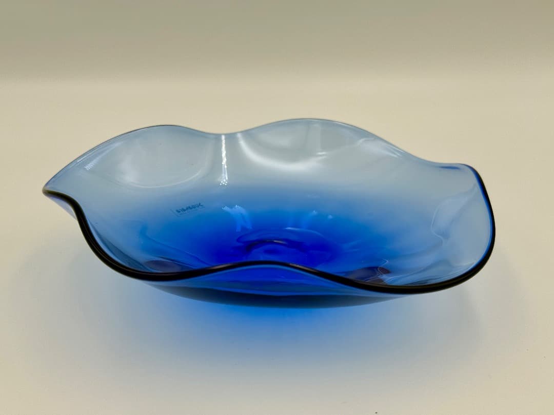 【新品】スガハラ 青の花柄皿 3枚 セザート皿