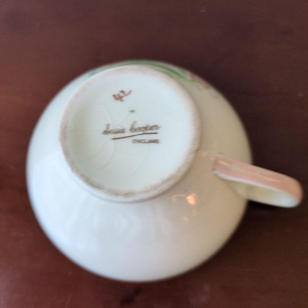 スージークーパー＊ドレスデン＊カップ＆ソーサーとプレート＊ピンク＊トリオ