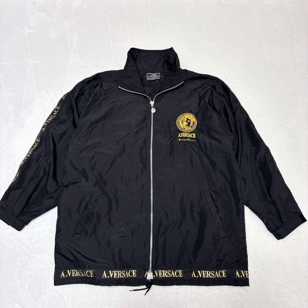 ⭐️美品⭐️ A.VERSACE ナイロンジャケット　メデューサ　XL相当 ブラック