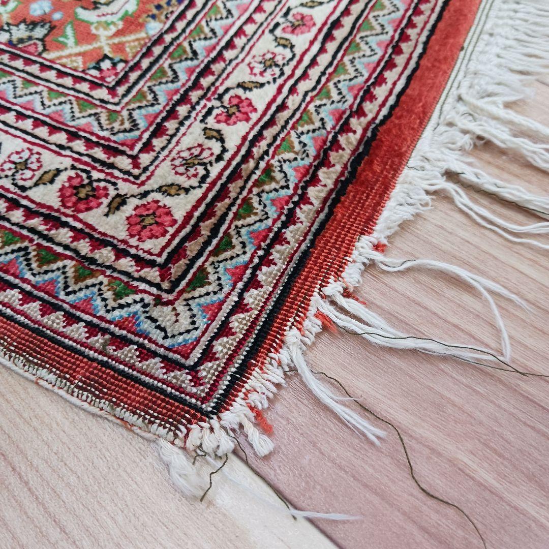 専用Y3250 ペルシャ絨毯 クム産 シルク100% 手織り90万ノット