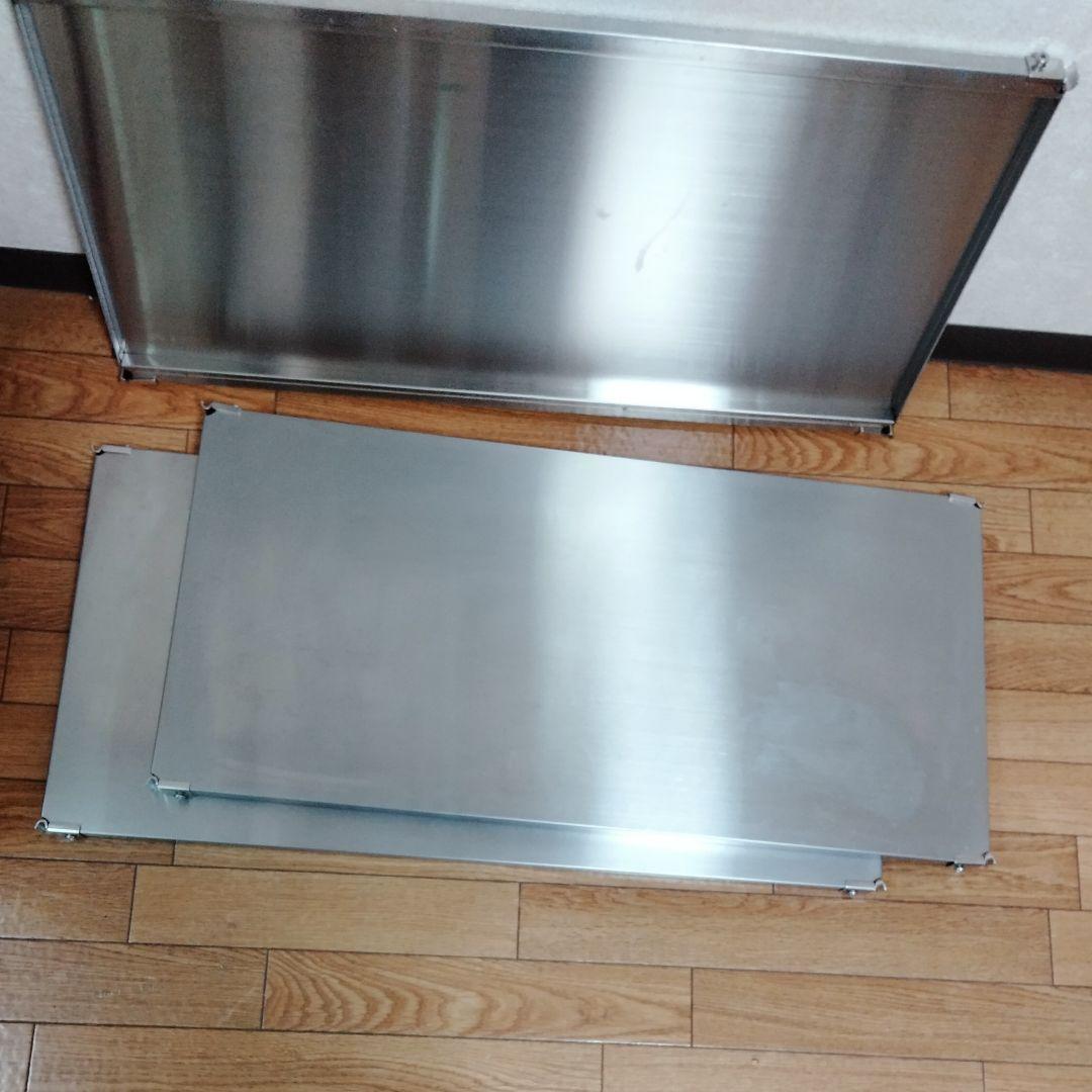 無印良品 ステンレスユニットシェルフ　追加棚ステンレス 幅８４ｃｍタイプ用 3個