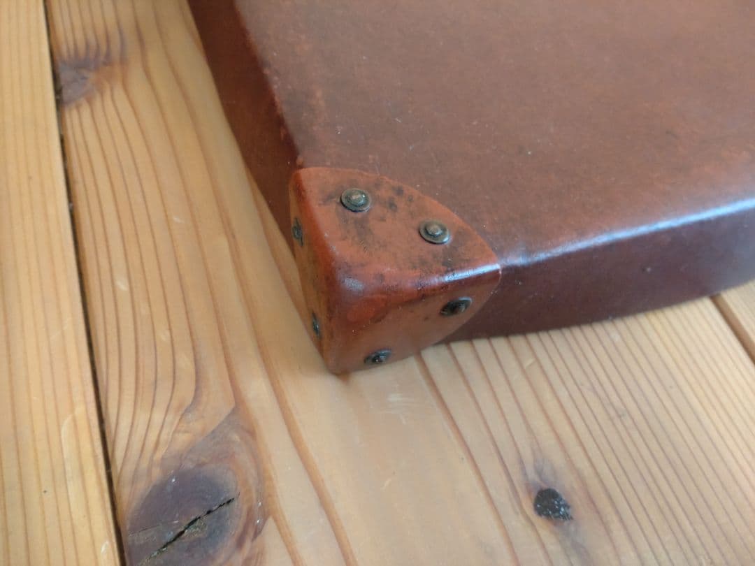 ボテ箱 昭和レトロ 蓋付き 朱いろ 古道具 コンテナ 硬質紙製