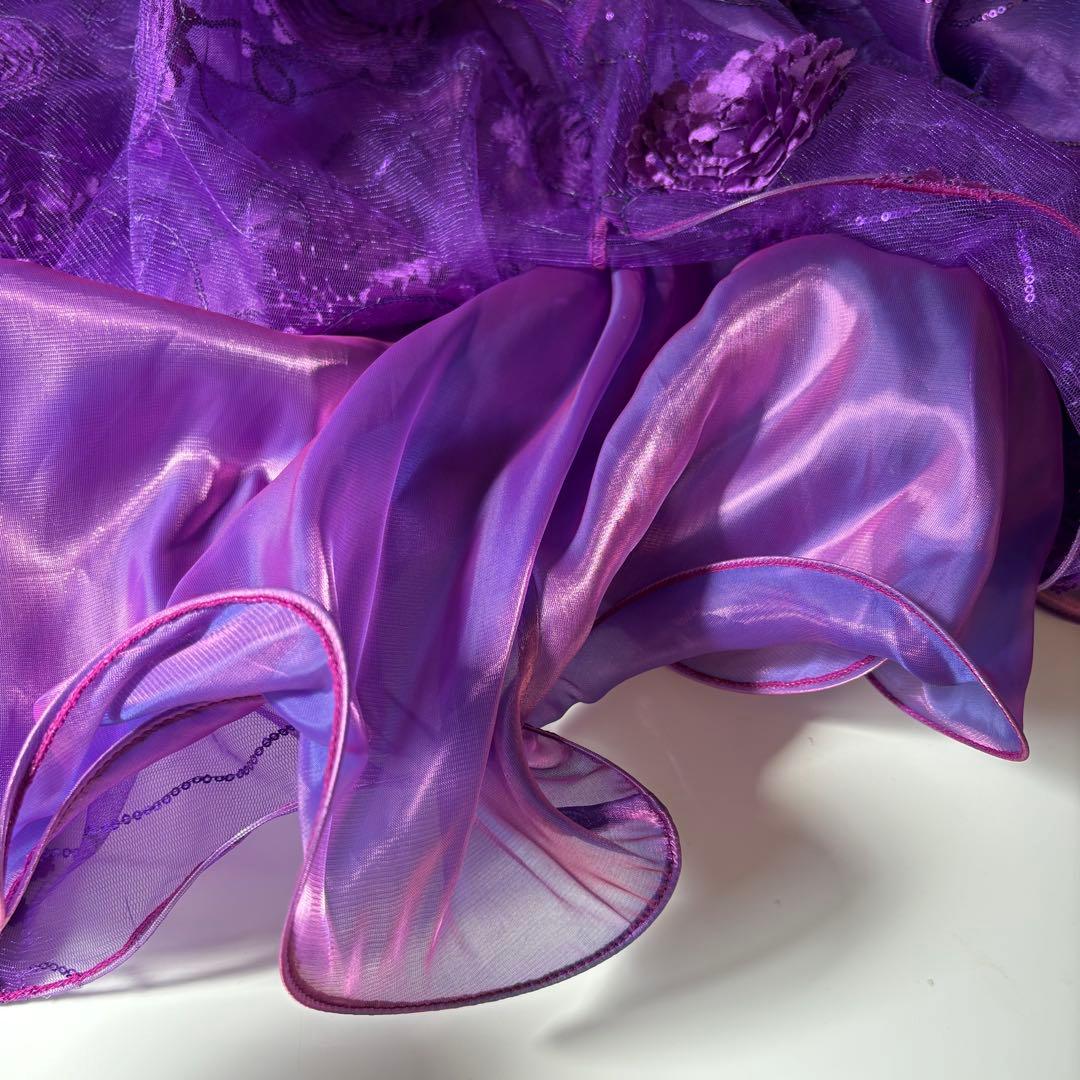 社交ダンス スカート 衣装 紫 パープル ドレス