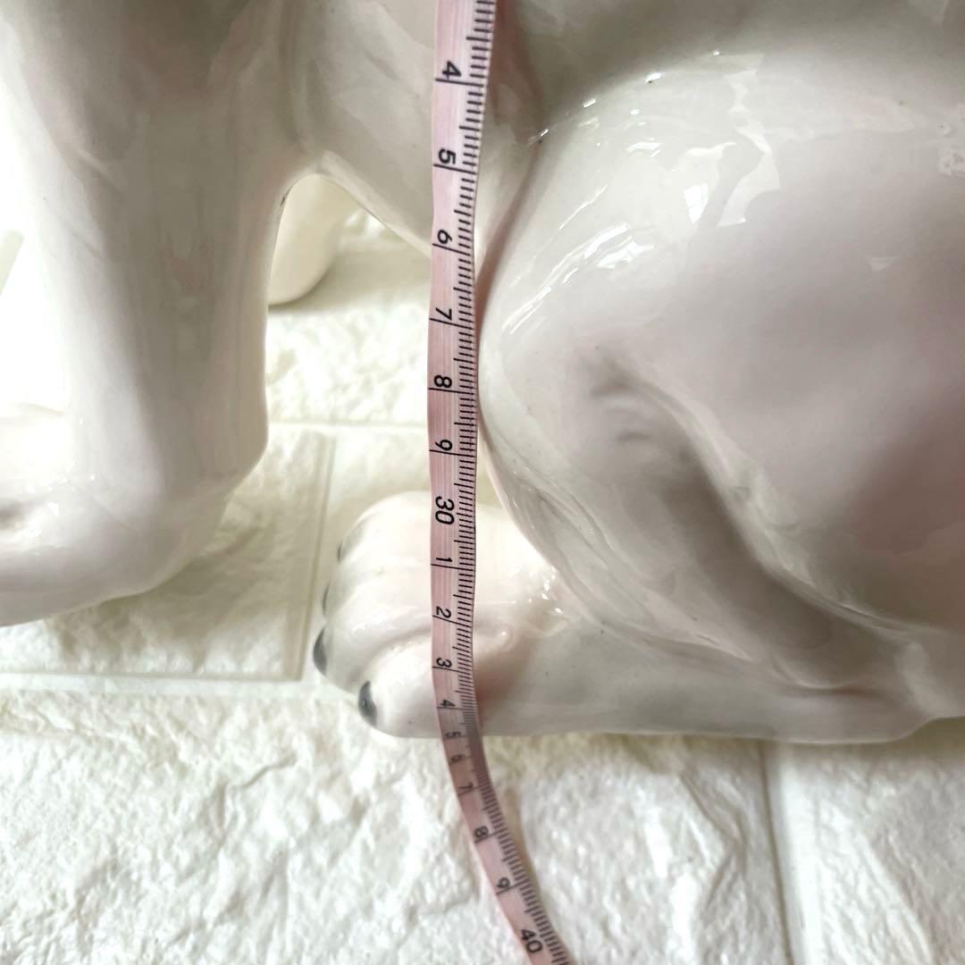 ブルテリア 犬 オブジェ 置物 加藤工芸 玄関 犬置物 陶器