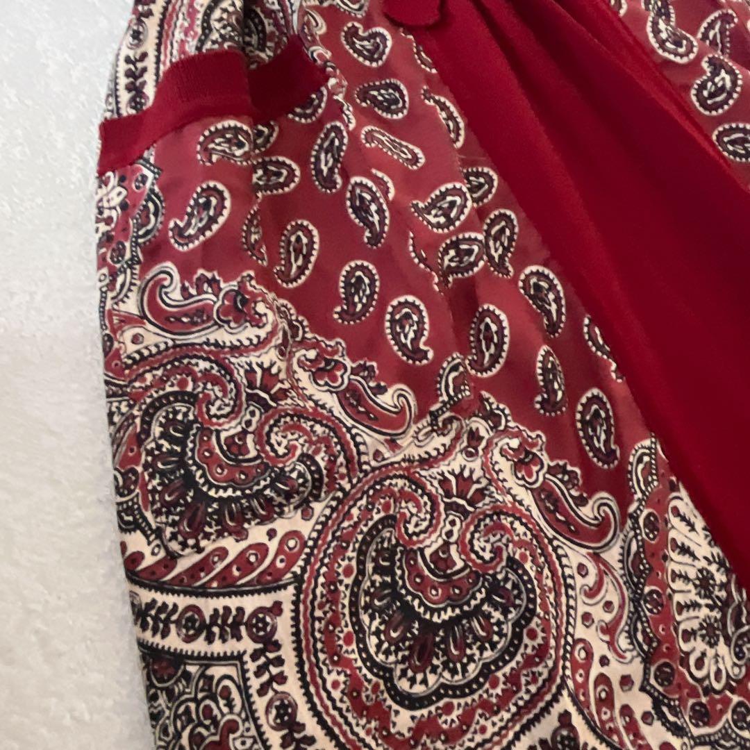 美品★ETRO★シルク×ウール 切り替え リボン ロングカーディガン サイズ46