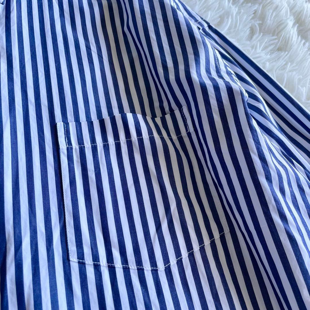 美品✨現行✨ティッカ スクエアビッグシャツ　ストライプ　ユニセックス　フリー