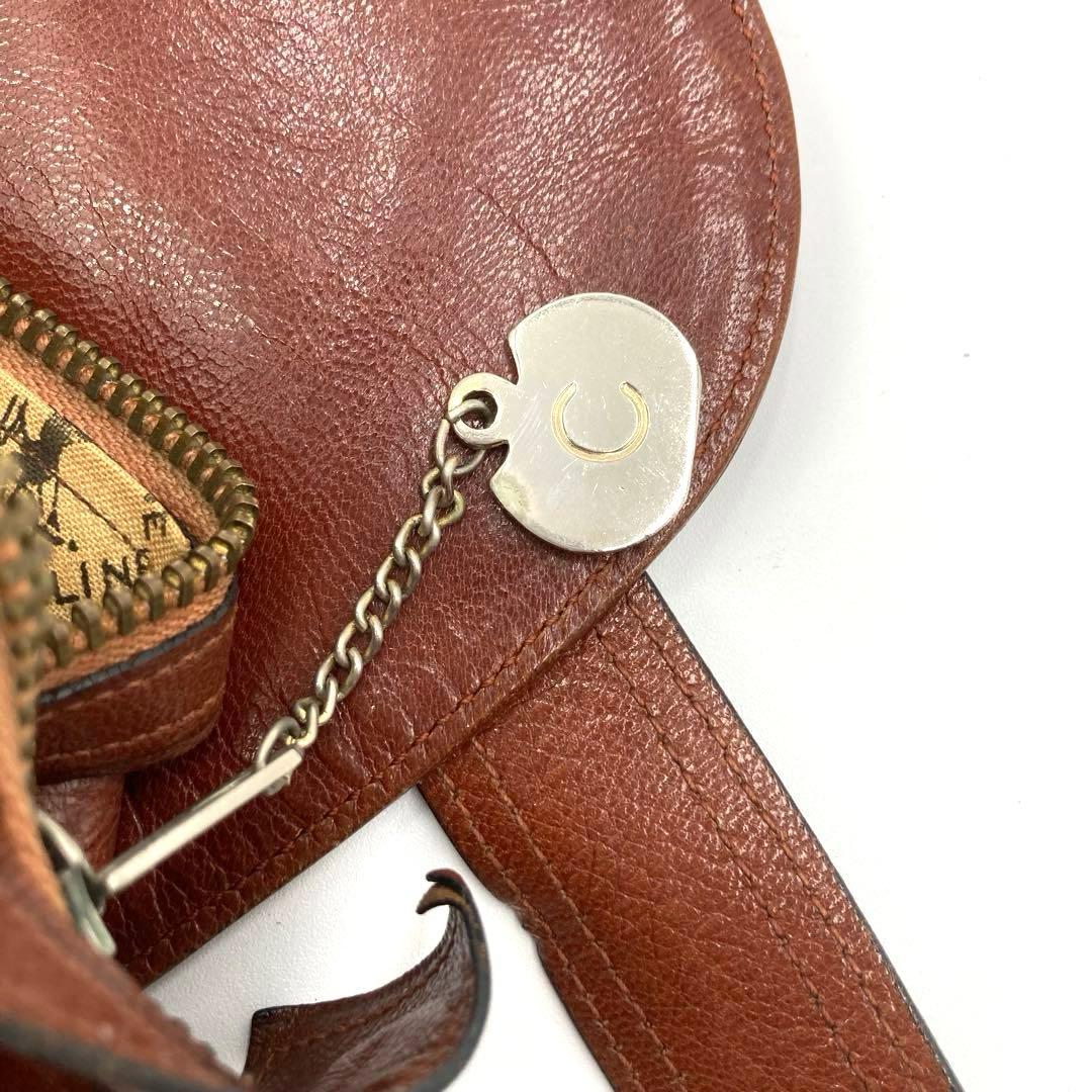 美品✨CELINE セリーヌ ショルダーバッグ 馬車 金具 レザー ブラウン