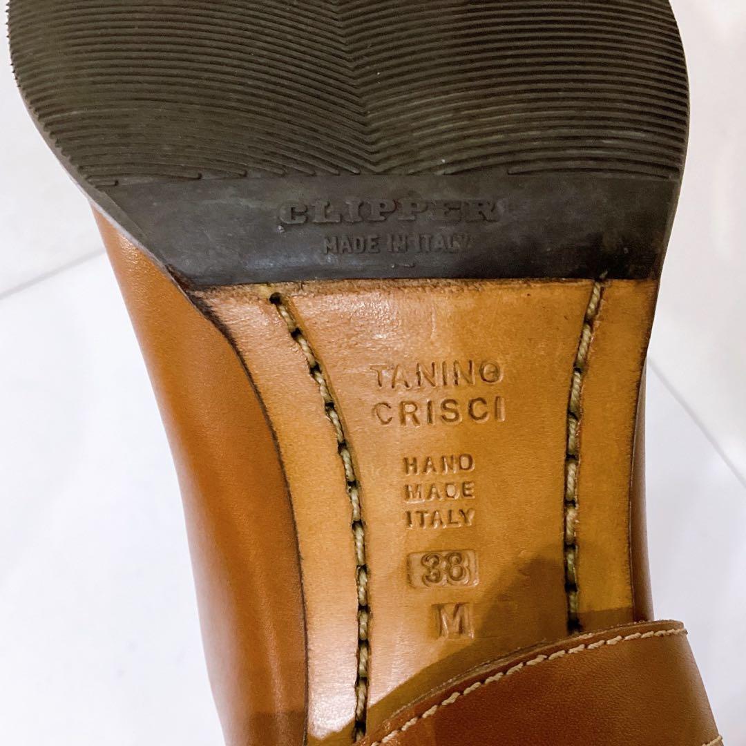 美品✨タニノクリスチー　ロングブーツ　本革　ブラウン　24cm イタリア製　袋付