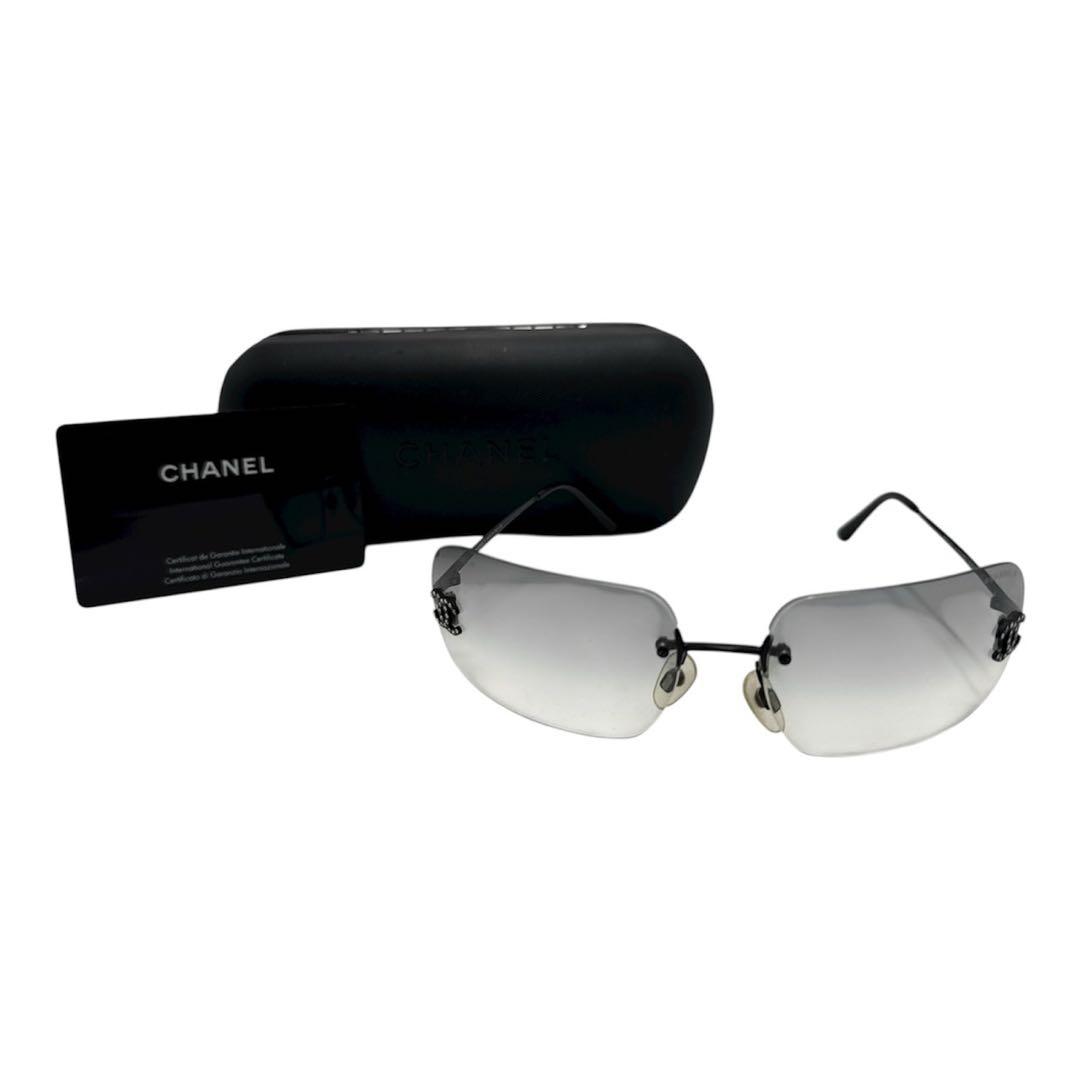 シャネル リムレス サングラス ココマーク ラインストーン レディース メンズ