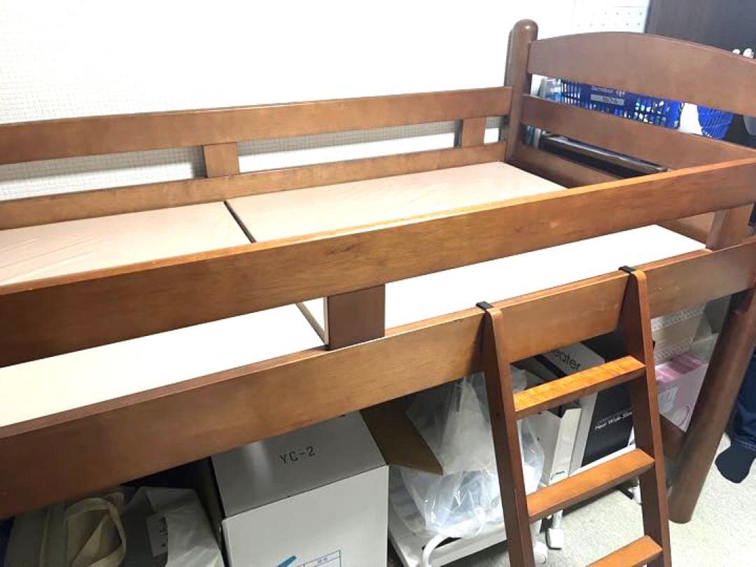 ロフトベット ベット 木製 シングルベット ローベット ブラウン システムベット