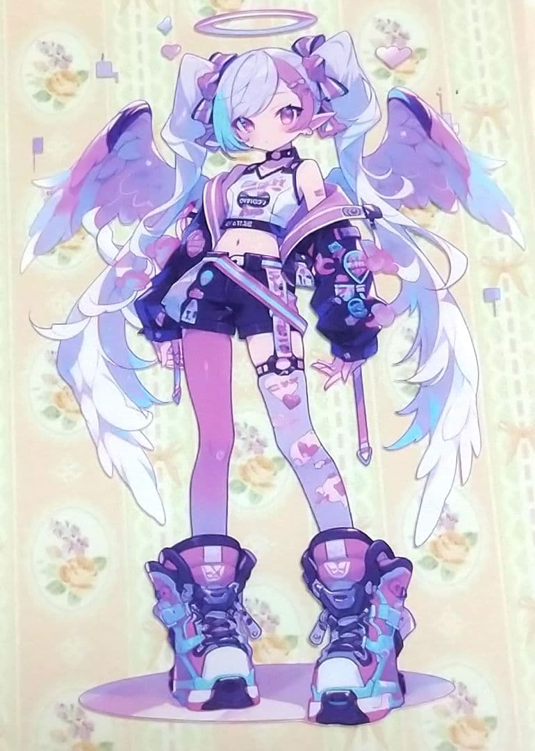 廃盤品✩J672＃羽翼彩虹(PET)y2k切り売り海外人物女の子AIマステ