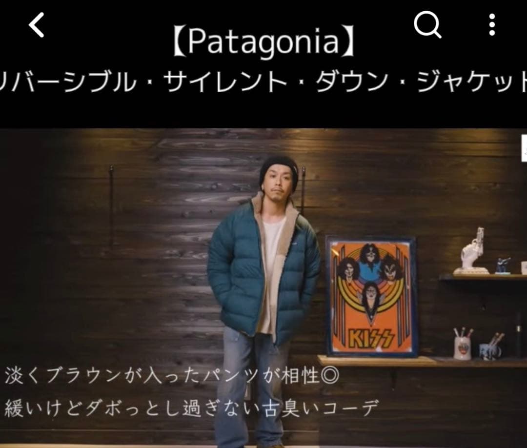 パタゴニア リバーシブルサイレントダウンジャケット グリーン S