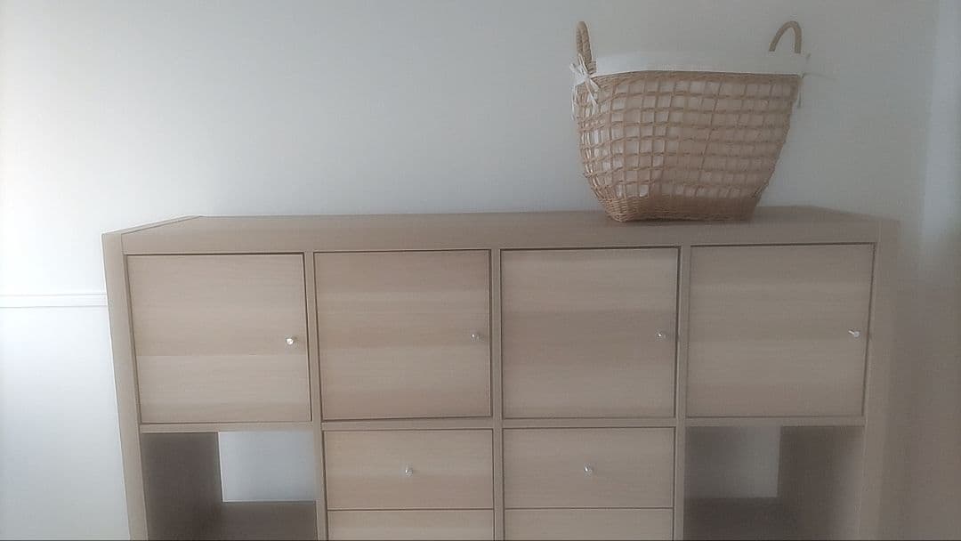 IKEAのシェルフユニット　ホワイトステインオーク調